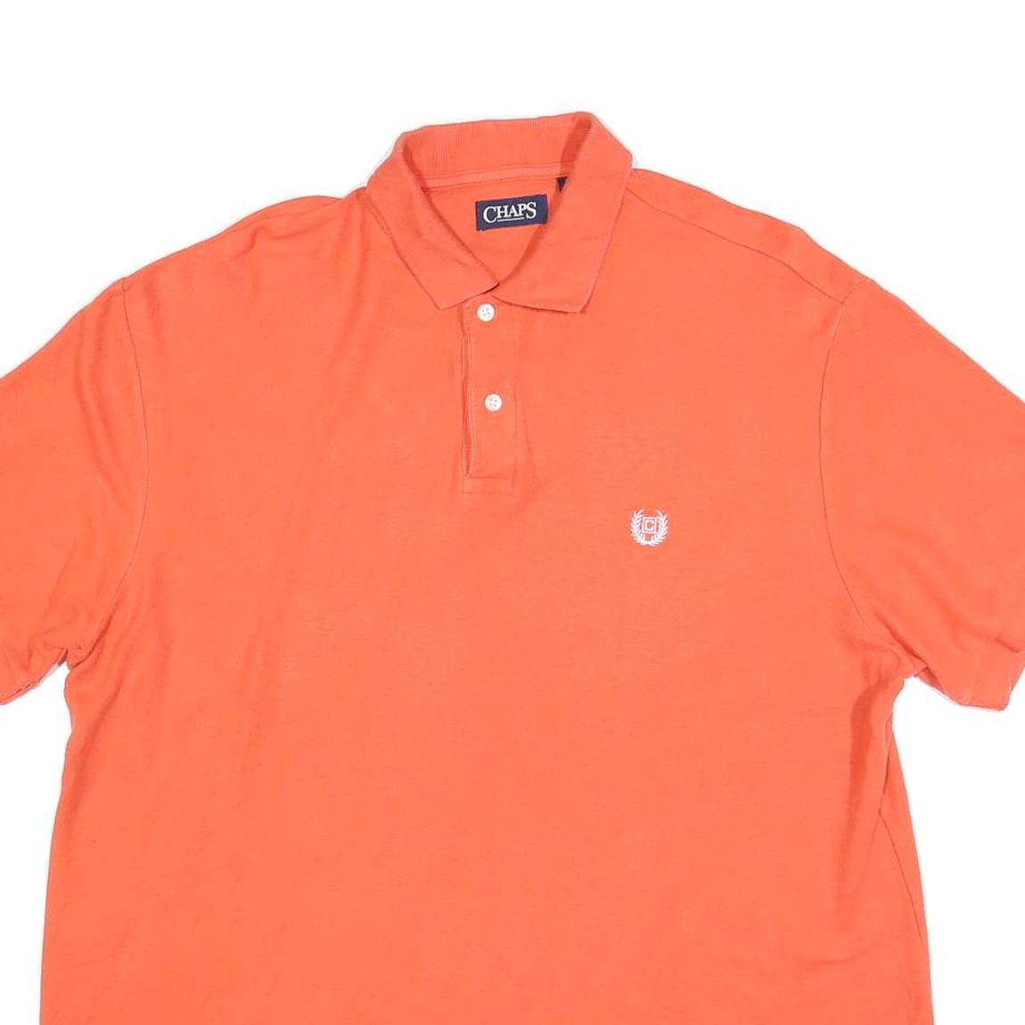 CHAPS Mens Orange Polo Shirt XL Cotton Blend Classic Fit Casual