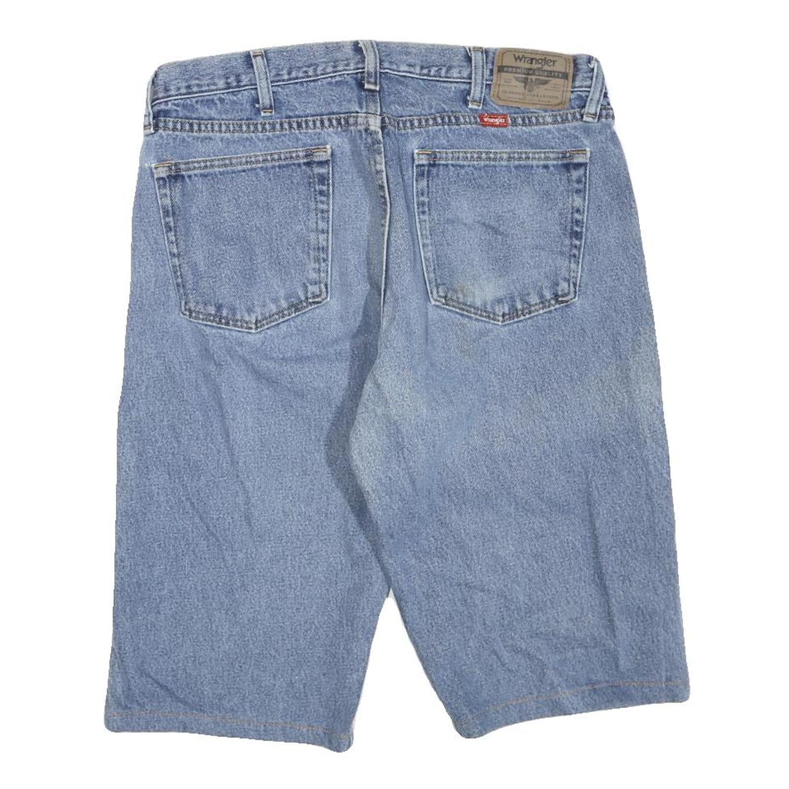 WRANGLER Mens Denim Blue Casual Shorts M W34 Classic Cotton Blend