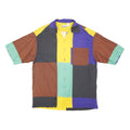 PAUL SMITH Mens Yellow Brown Blue Colourblock Shirt M Cotton Blend Relaxed Fit