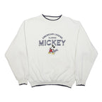 DISNEY Mens White Classic Mickey Crew Neck L Sweatshirt Printed Pullover