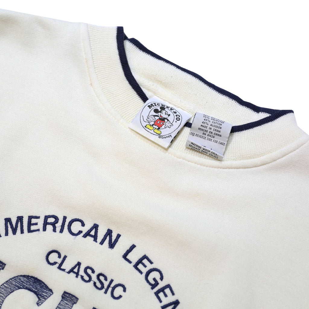 DISNEY Mens White Classic Mickey Crew Neck L Sweatshirt Printed Pullover