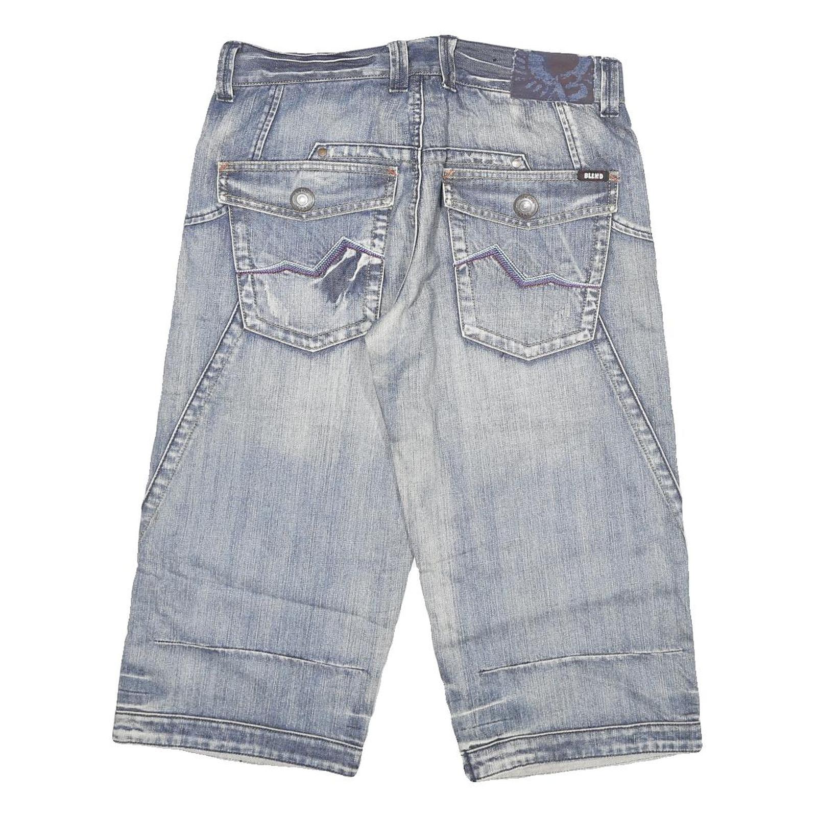 BLEND Mens Denim Blue Casual Shorts XL W32 Stylish Cotton Blend Summer Wear