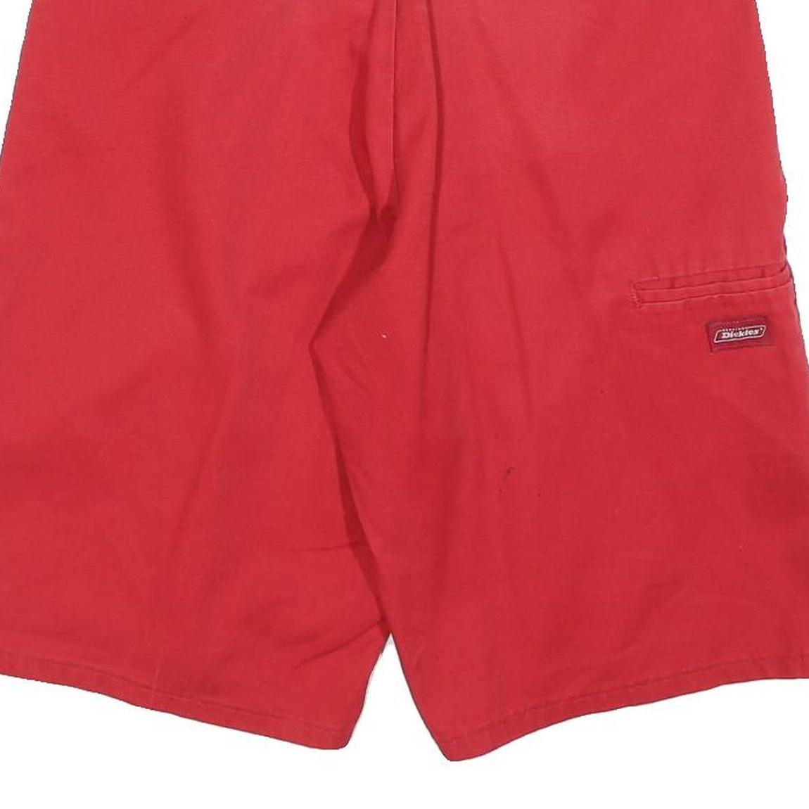 DICKIES Mens Red Casual Shorts M W32 Cotton Blend Workwear