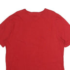 TOMMY HILFIGER Mens Red Crew Neck Short Sleeve T-Shirt XL Cotton Slim Fit