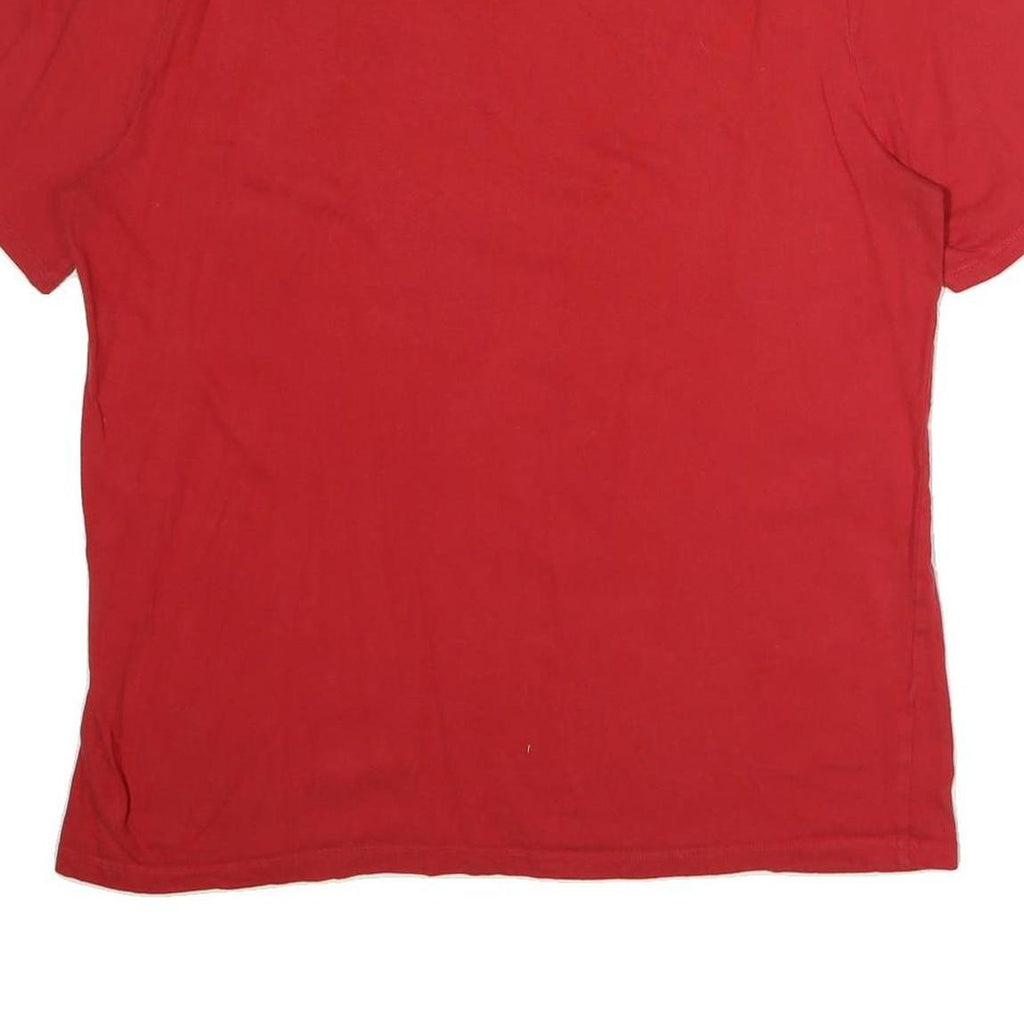 TOMMY HILFIGER Mens Red Crew Neck Short Sleeve T-Shirt XL Cotton Slim Fit