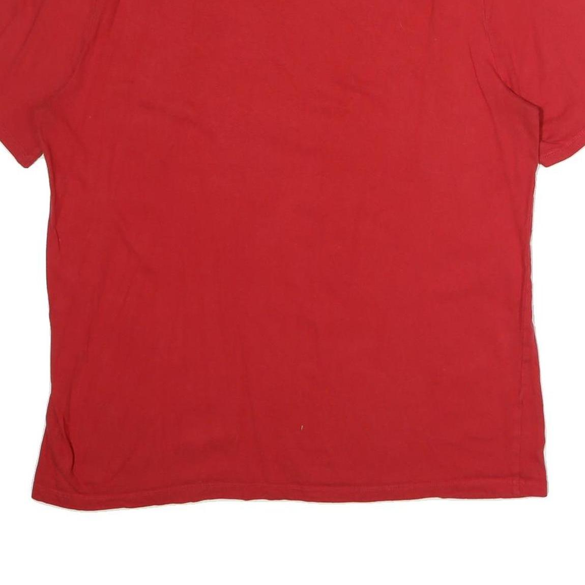 TOMMY HILFIGER Mens Red Crew Neck Short Sleeve T-Shirt XL Cotton Slim Fit