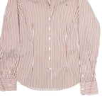 TOMMY HILFIGER Womens Red & White Striped Shirt S Button Cotton Classic Fit