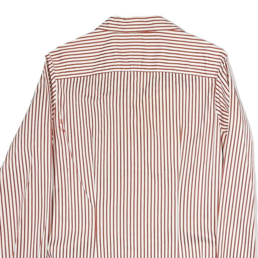 TOMMY HILFIGER Womens Red & White Striped Shirt S Button Cotton Classic Fit