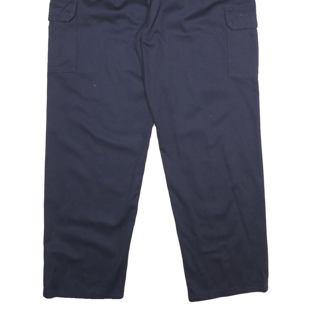 RED KAP Mens Polyester Blend Navy Blue Regular Cargo Trousers W36 L32 Workwear