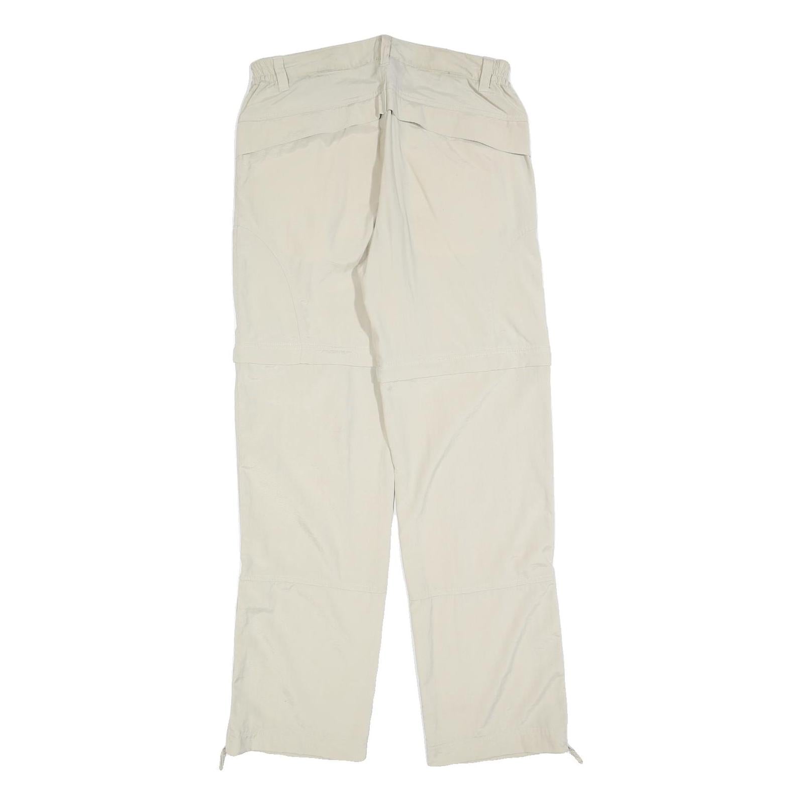 TREVOLUTION Mens Regular Beige Polyester Blend Zip Trousers W30 L32 Casual