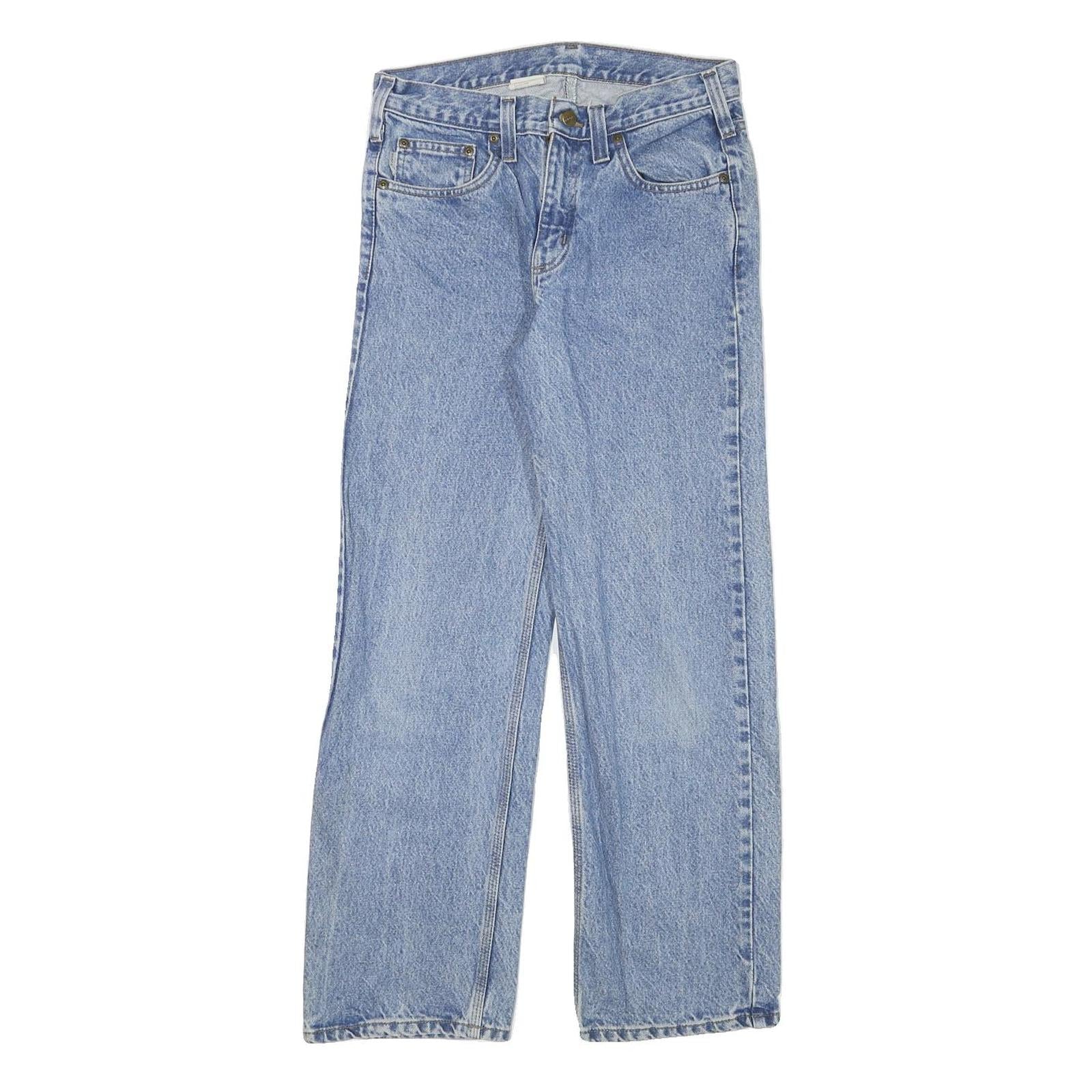 CARHARTT Mens Regular Fit Blue Denim Rinse Jeans W29 L29 Classic Zip Closure