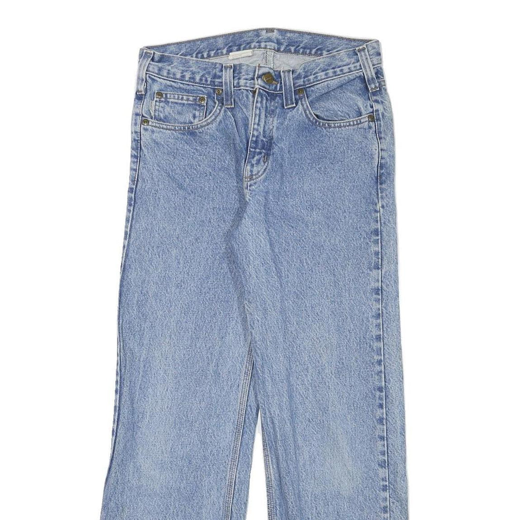 CARHARTT Mens Regular Fit Blue Denim Rinse Jeans W29 L29 Classic Zip Closure