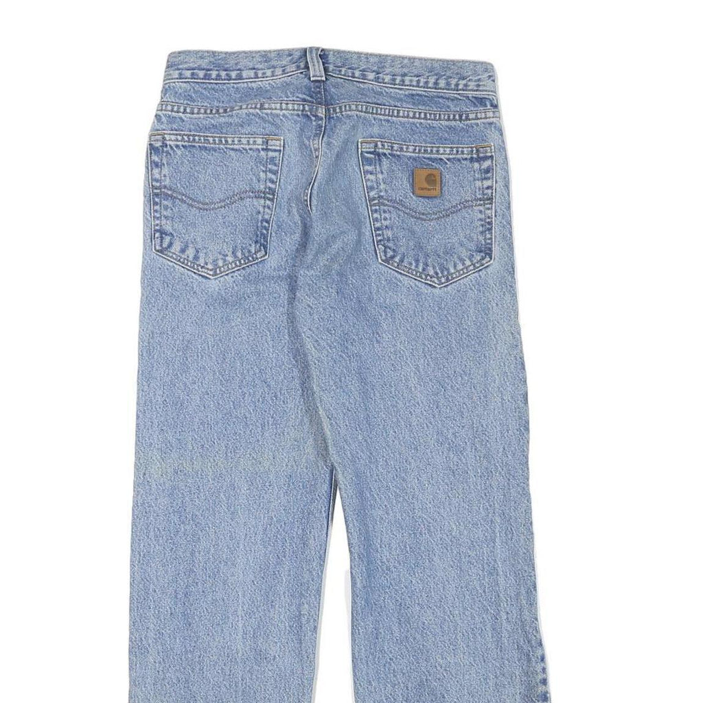 CARHARTT Mens Regular Fit Blue Denim Rinse Jeans W29 L29 Classic Zip Closure