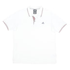 ADIDAS Mens White Polo Shirt Climalite Essentials Short Sleeve L Cotton Blend