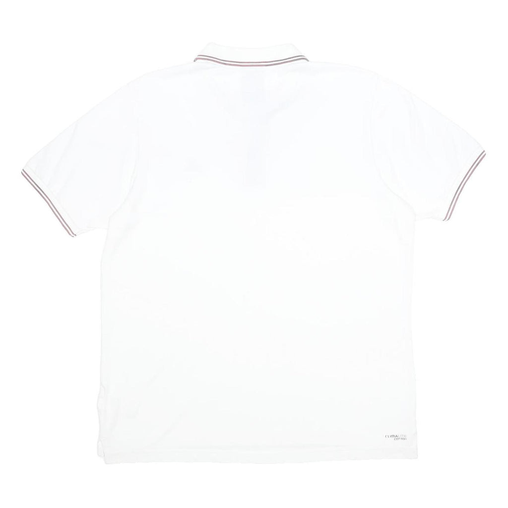 ADIDAS Mens White Polo Shirt Climalite Essentials Short Sleeve L Cotton Blend