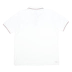 ADIDAS Mens White Polo Shirt Climalite Essentials Short Sleeve L Cotton Blend
