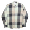 BOGNER Mens Beige & Grey Check Shirt XL Stylish Cotton Blend Long Sleeve