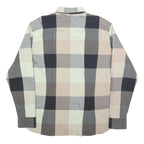 BOGNER Mens Beige & Grey Check Shirt XL Stylish Cotton Blend Long Sleeve