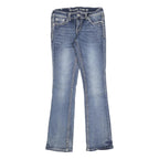 LIVE HARD Womens Slim Blue Denim Light Wash Jeans W30 L32 Stylish Contrast
