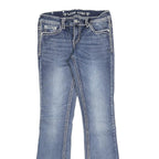 LIVE HARD Womens Slim Blue Denim Light Wash Jeans W30 L32 Stylish Contrast