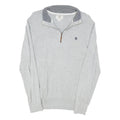 TIMBERLAND Mens Grey Pullover Plain Crew Neck Basic Knit Jumper M Casual Comfort