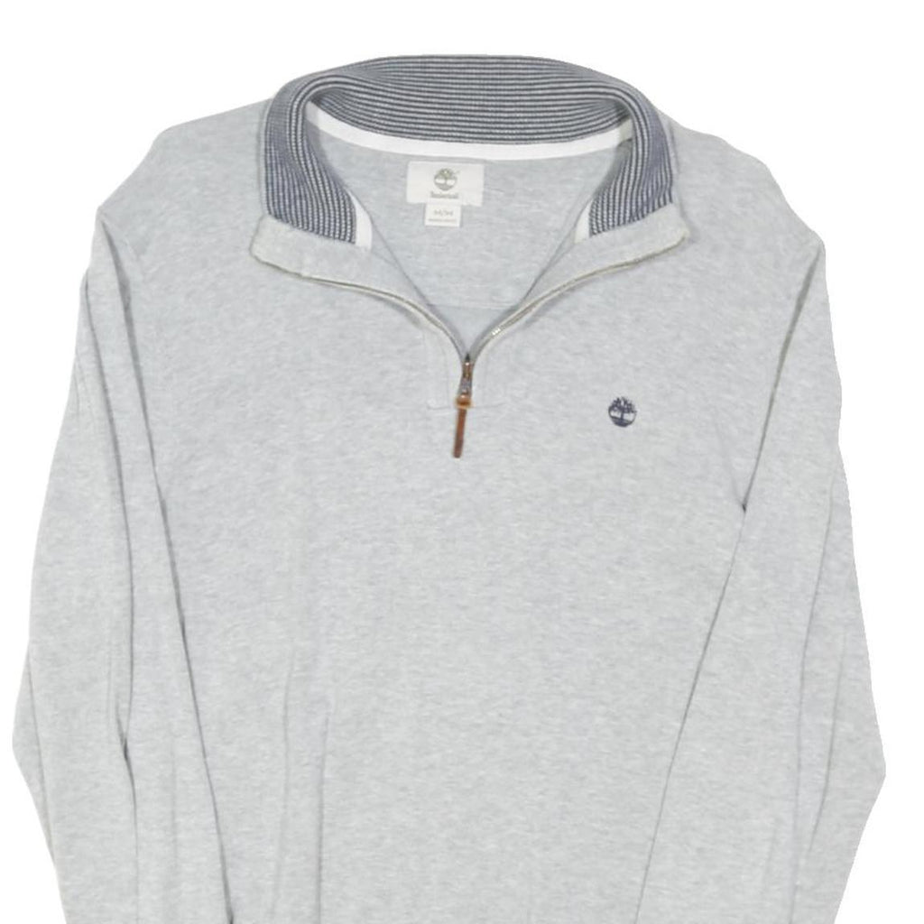 TIMBERLAND Mens Grey Pullover Plain Crew Neck Basic Knit Jumper M Casual Comfort