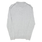 TIMBERLAND Mens Grey Pullover Plain Crew Neck Basic Knit Jumper M Casual Comfort