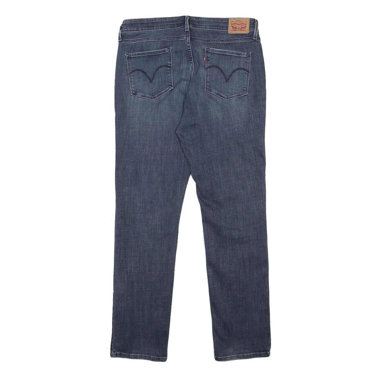 LEVI'S Womens Slim Blue Denim Cotton Blend Slim Jeans W32 L32 Stylish Zip