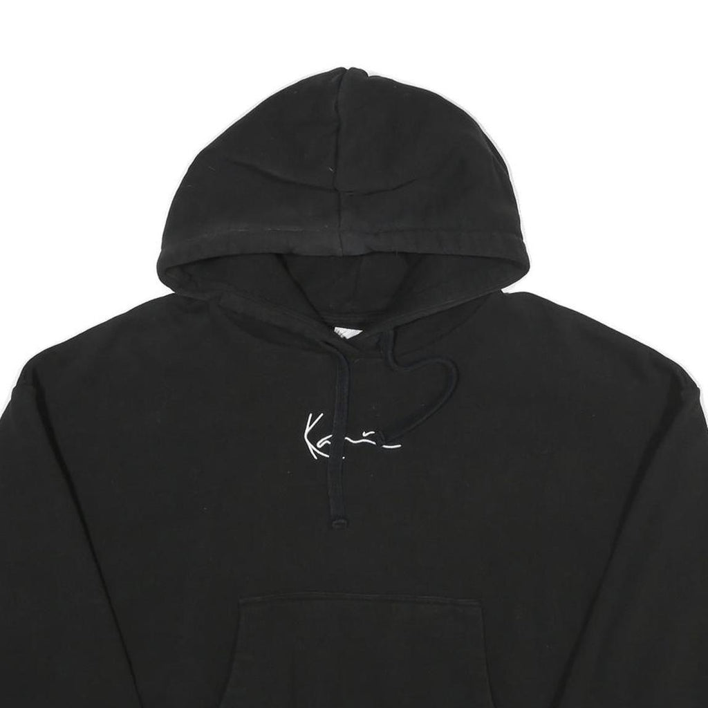KARL KANI Womens Black Hoodie S Cotton Blend Pullover Drawstring Sweatshirt