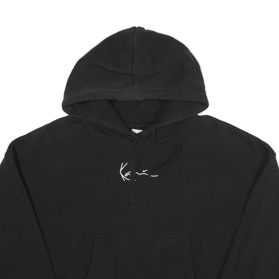 KARL KANI Womens Black Hoodie S Cotton Blend Pullover Drawstring Sweatshirt