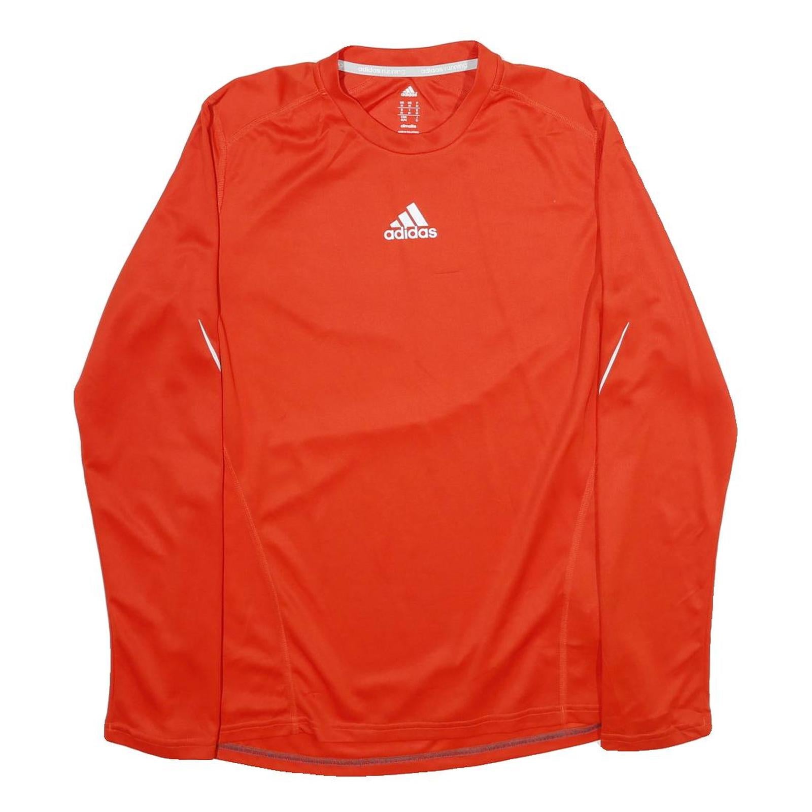 ADIDAS Mens Red Long Sleeve Crew Neck Graphic T-Shirt M Sportswear
