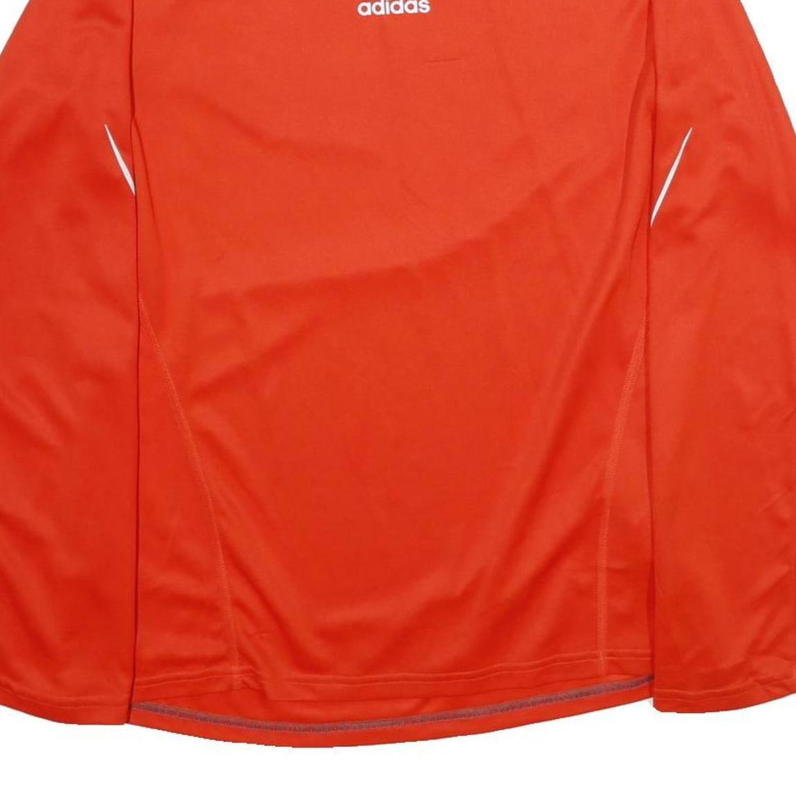 ADIDAS Mens Red Long Sleeve Crew Neck Graphic T-Shirt M Sportswear