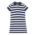 POLO RALPH LAUREN Womens Navy & White Striped Polo Dress Cotton Blend Short