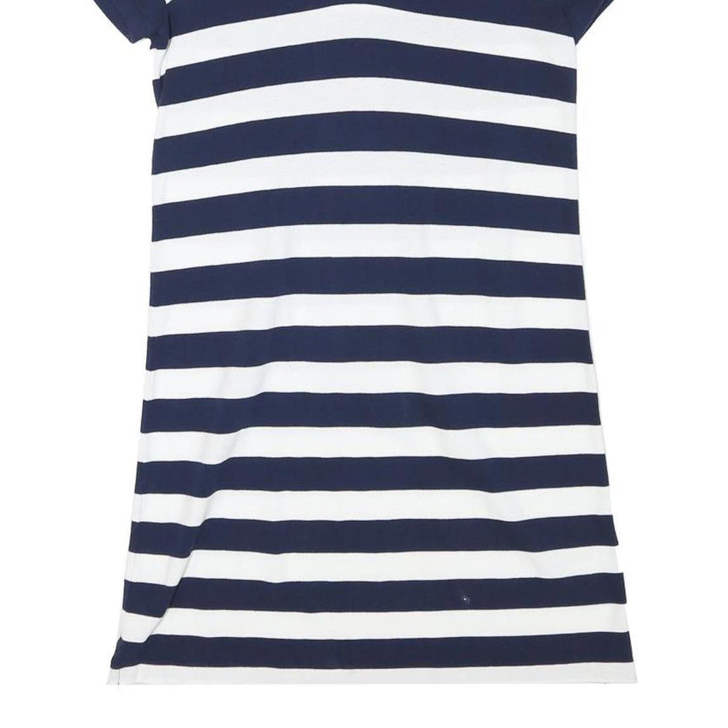 POLO RALPH LAUREN Womens Navy & White Striped Polo Dress Cotton Blend Short