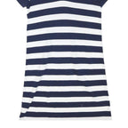 POLO RALPH LAUREN Womens Navy & White Striped Polo Dress Cotton Blend Short