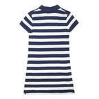 POLO RALPH LAUREN Womens Navy & White Striped Polo Dress Cotton Blend Short