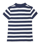 POLO RALPH LAUREN Womens Navy & White Striped Polo Dress Cotton Blend Short