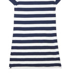 POLO RALPH LAUREN Womens Navy & White Striped Polo Dress Cotton Blend Short