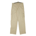COLONIAL Mens Regular Beige Cargo Trousers W32 L33 Polyester Blend Zip Pockets