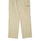 COLONIAL Mens Regular Beige Cargo Trousers W32 L33 Polyester Blend Zip Pockets