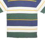 GUESS Mens Green & Blue Striped Graphic T-Shirt S Short Sleeve Crew Neck