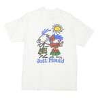 HANES Mens White Just Maui'a Graphic T-Shirt M Short Sleeve Crew Neck Summer
