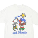 HANES Mens White Just Maui'a Graphic T-Shirt M Short Sleeve Crew Neck Summer