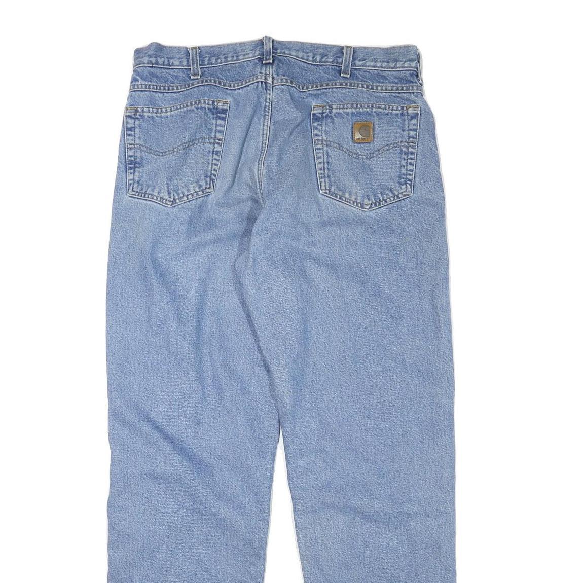 CARHARTT Mens Blue Regular Fit Straight Leg Denim Light W35 L33 Zip Lined Jeans