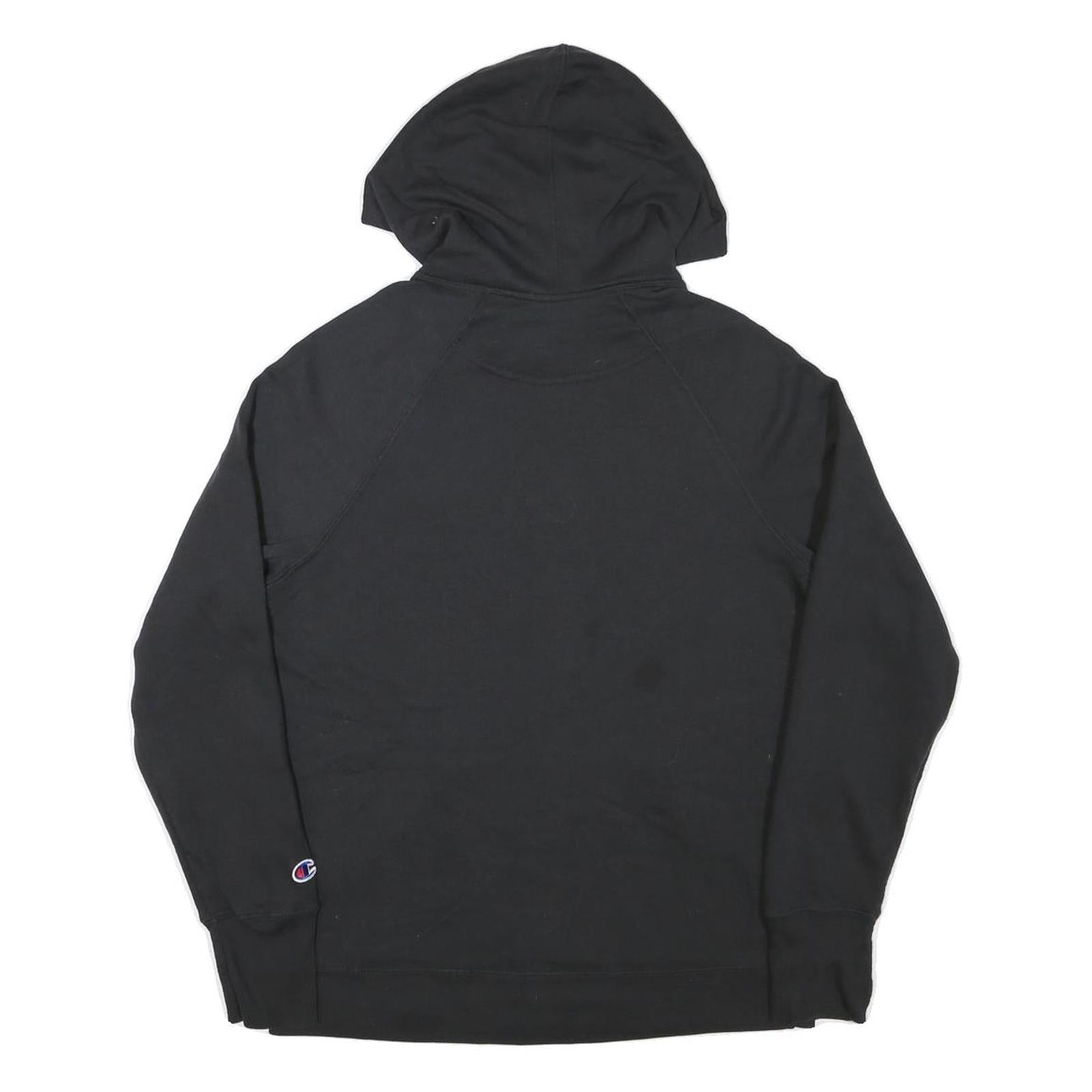 CHAMPION Mens Black Pullover Hoodie M Cotton Blend Casual Streetwear