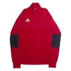 ADIDAS Mens Sweatshirt Red 1/4 Zip S