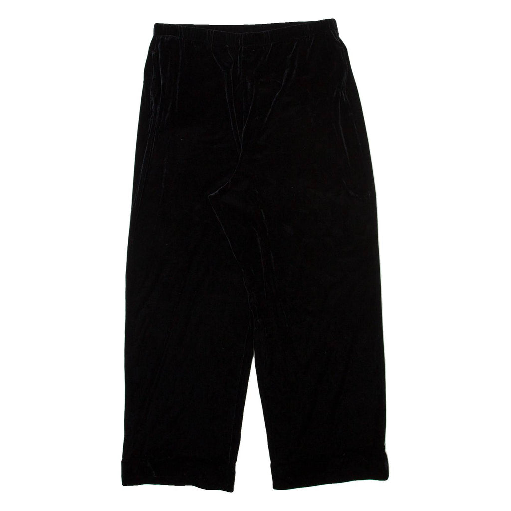 TALBOTS Womens Velvet Trousers Black Relaxed Straight W30 L26