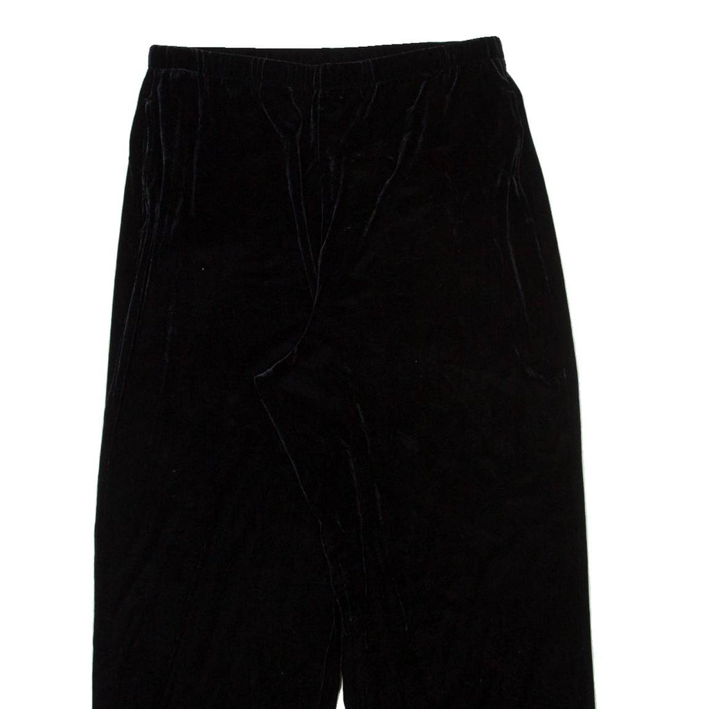 TALBOTS Womens Velvet Trousers Black Relaxed Straight W30 L26