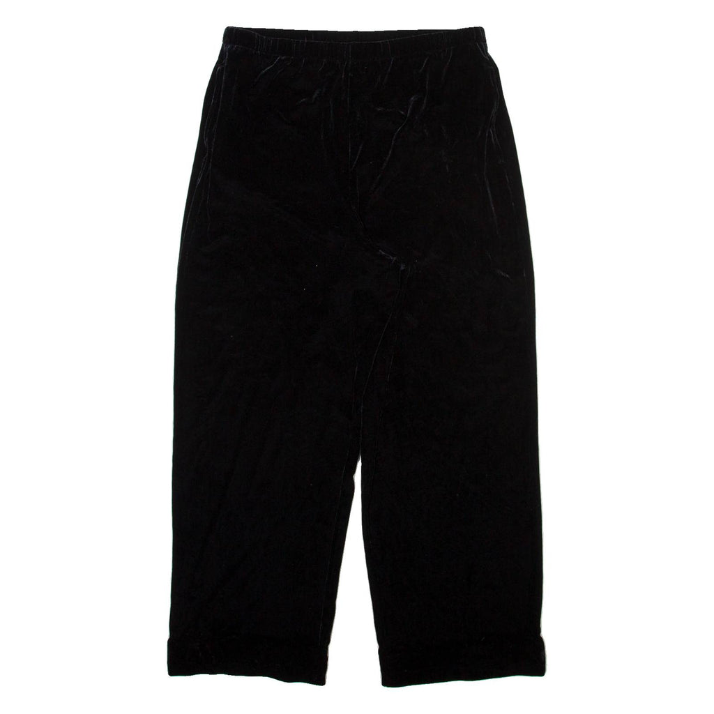 TALBOTS Womens Velvet Trousers Black Relaxed Straight W30 L26