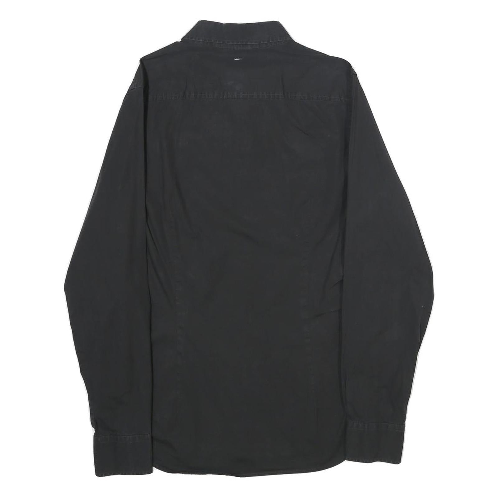 G-STAR Mens Black Shirt L Cotton Blend Button Down Casual Classic